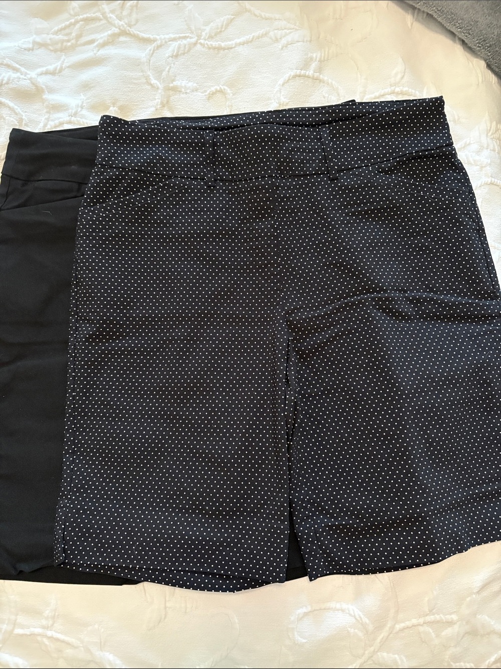 2 Pair Hilary Radley Bermuda Shorts - Black, Black/Navy Polkadot M